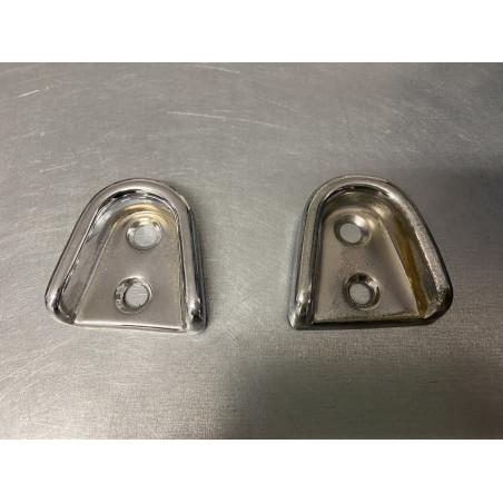 Pair door rubber buffer (wedge) catches, stainless steel - Sprint, NOS