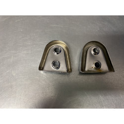 Pair door rubber buffer (wedge) catches, stainless steel - Sprint, NOS