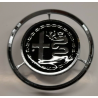 Emblem Alfa Romeo, schwarz mit Kranz, mit Kunststoff Beschichtung, hinten