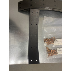 Bremsbeläge (Satz, 4 Stk.) inkl. Nieten, hinten für schmale Trommel mit Bremsback aus Stahl