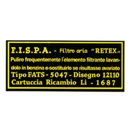 Aufkleber für Luftfilterkasten FISPA 1687