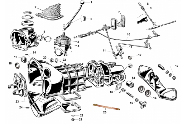 Getriebe bis 1958 - Anbauteile
